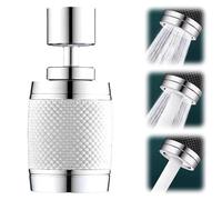 Aérateur de robinet pivotant à 360 degrés résistant aux éclaboussures,Diffuseur d'aérateur de robinet à économie d'eau, adaptateur de filtre de buse de robinet, rallonge de robinet (Blanc)