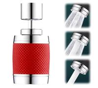 Aérateur de robinet pivotant à 360 degrés résistant aux éclaboussures,Diffuseur d'aérateur de robinet à économie d'eau, adaptateur de filtre de buse de robinet, rallonge de robinet (Rouge)