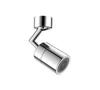 Aérateur de robinet Rotatif 720° Double Jet Anti-éclaboussures Argent Métallique