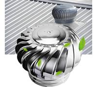 Aérateur de toit de cheminée en acier inoxydable de 160 mm - Circulation d'air rotative efficace contre les intempéries Idéal pour une utilisation domestique et commerciale Solution de ventilation