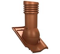 Aérateur de Toit réglable avec évacuation des condensats DN 150 pour tuiles Monier - Rubin 9V - Cheminée de ventilation (RAL 8004 - Rouge brique)