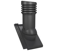 Aérateur de Toit réglable avec évacuation des condensats DN 150 pour tuiles Röben - Bergamo - Cheminée de ventilation (RAL 7021 - Gris noir)
