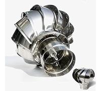 Aérateur de vent, turbine de toit à consommation nulle, sortie de ventilation ronde de 10,9 à 39,7 cm, extracteur de conduit en acier inoxydable 304, conduit d'aération étanche, favorise la
