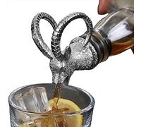 Aérateur de vin avec caoutchouc de silicone, bouchon verseur en métal en forme d'animal en alliage de zinc de qualité supérieure, finition rétro, amovible, facile à laver, convient pour plusieurs