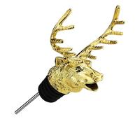 Aérateur de vin, bec de vin, aérateur de vin, cerf - bouchon de bouteille avec bec verseur de vin 2 en 1 - bouchon de bouteille de vin avec bec verseur de vin avec tête d