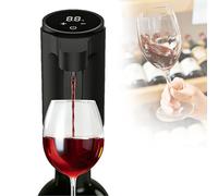 Aérateur de Vin Électrique, Distributeur de Boissons avec Écran Tactile Led, 4 Réglages, Affichage du Débit de Liquide, Carafe À Service Automatique pour les Amateurs de Vin(Black)