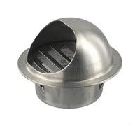 Aérateur mural extérieur rond en acier inoxydable avec grille anti-oiseaux et joint d'étanchéité pour sèche-linge, salle de bain, cuisine, extracteur d'air 70-150 mm (80 mm)