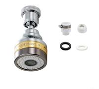 Aérateur rotatif pour robinets d'évier | Buse à double fonction avec débit à bulles et modes de pulvérisation | Angle de rotation à 360 degrés | Compatible avec l'extension d'aérateur d'économie d'eau