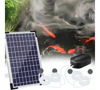 Aérateur solaire de bassin 10 W 10 V, pompe solaire pour étang, avec batterie de 4400 mAh, 3 modes, 4 pierres à air, pompe à air solaire pour étangs à poissons extérieurs, jusqu'à 110 heures de