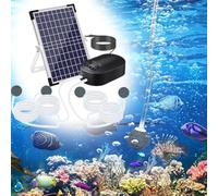 Aérateur solaire de bassin 10 W, pompe à air solaire pour étangs à poissons extérieurs avec batterie de 4400 mAh, 3 modes pour oxygénateur de bassin pour l'aquaculture de carpes koï dans le jardin
