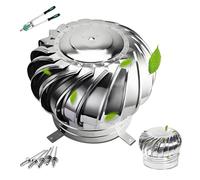 Aération de toit de 30 cm, 15,8 cm, 19,7 cm, 59,9 cm, capot de cheminée rotatif en acier inoxydable 304, couvercle de cheminée pour l'extérieur, protection contre la pluie et les animaux (30 cm)