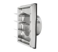 Aération en acier inoxydable 304, grille d'aération en acier inoxydable avec clapet anti-retour, lamelles et protection contre les insectes, sortie carrée 100, 125, 150 mm, capuchon d'aération en