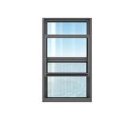 Aeration Fenêtre Coulissante Verticale Multifonctionnelle à Bascule et Pivotante avec Moustiquaire et Cadre en Aluminium pour Salle de bain, Garage ou Grenier(Nero,15x44in/38x112cm)