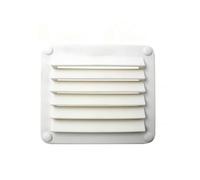 Aération Marine Grille Louver Ouverture Carrée Trappe Panneau Bas Profil Plastique à Lattes Horizontales Montage Sécurisé à 4 Trous Circulation d'Air, Blanc, style to 1