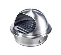 Aération murale ronde en acier inoxydable 304 avec moustiquaire en maille, pour cuisine, chambre, salle de bain, bureau (argenté, 300 mm)