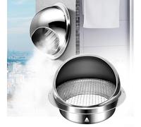 Aération murale ronde en acier inoxydable chromé, extracteur de sortie externe, avec grille anti-courants d'air pour salle de bain, cuisine, sèche-linge, unités de climatisation (170 mm)