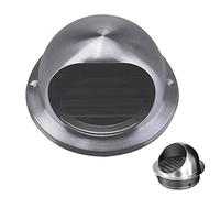 Aérations murales en acier inoxydable 304 - Diamètre : rond - Pour cuisine - Résistant aux intempéries - Avec ventilation pour volets roulants - Argenté - 60 mm