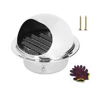 Aérations murales épaisses en acier inoxydable 304, grille d'échappement ronde avec grille d'écran intégrée, capot d'aération pour capot d'échappement (argent, 300 mm)
