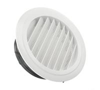 Aérations rondes à persiennes murales et de plafond avec moustiquaires amovibles en ABS pour une utilisation en intérieur (150 mm)