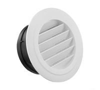 Aérations rondes à persiennes murales ou au plafond avec construction en ABS et protection en maille offrant un flux d'air réglable et un nettoyage facile (125 mm)