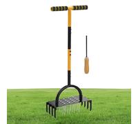 Aerator de pelouse, Aerator Yard,Aérateur d'du Sol avec Un Manche en T sans Glissement | Outil de relâchement des sols et de Trou d'air pour Le Sol pour Jardin farmage de la Ferme