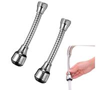 AératRobinet Pivotant Grand Angle 360Degrés, rallonge robinet cuisine, 360 ° pivotant filtre réglable,Douchette Robinet Cuisine Flexible 2 Modes de Jet