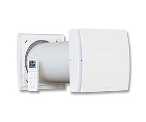 Aerauliqa 004388 Quantum Next 100 Unité de VMC Décentralisée à Flux Alternatif avec Récupération de Chaleur Super Silencieuse avec Télécommande Multifonction, Blanc Diamètre 100 mm