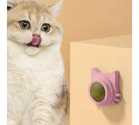 Aerensic 1 à 5 pièces de Boule Murale rotative à l'herbe à Chat Naturelle, Jouet à lécher, collation Saine, Jouet de Nettoyage des Dents de Chaton, Fourniture for Animaux de Compagnie(1PCS Pink)