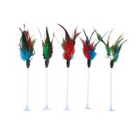 Aerensic Jouet à Ressort en Plumes de Chat de Couleur aléatoire avec Ventouse, Baguette Interactive for Chat, Jouet for Chat, grattoir for Chat(2)