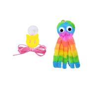 Aerensic Jouet for Chat en Forme de Pieuvre sonore réglable en Peluche Menthe avec Corde élastique de 1,5 Pied Fournitures interactives for Animaux de Compagnie for Chats Jouets Balles(11)