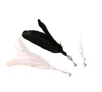 Aerensic Jouet interactif for Chat, Jouet Amusant en Forme de bâton for Chat, Baguette de Jeu avec Ventouse, Simulation de Plume avec Clochette, Jouets Auto-Hi(A1 Replacement Head)