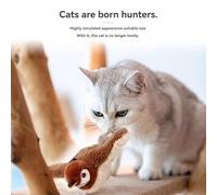 Aerensic Jouet interactif for Moineau, Mignon, Chasseur de Chat, Rechargeable, Portable, Tactile, activé, Voix d'oiseau, bâton de taquinerie Curieux(A2)