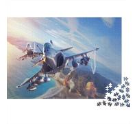 Aerial Combat Puzzle 1000 Pièces Matériau Recyclable Rafale Jet Adult Jigsaws Accessoires pour Temps de Jeu Familial Intéressant Family Jeu pour Women 52x38cm/1000pcs