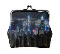 Aerial Night Of View Hong Kong Impression Petit kit de voyage, pochette compacte pour camping, aventures et excursions de pêche, noir, One Size, Art déco