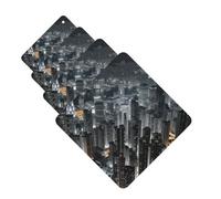 Aerial Night of View Hong Kong Lot de 4 cartes parfumées à suspendre pour voiture, aromathérapie longue durée, pour armoire, salle de bain, voiture, miroir intérieur