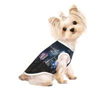 Aerial Night of View Hong Kong T-shirt pour animal domestique doux et extensible pour intérieur et extérieur