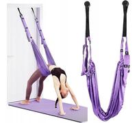 Aerial Serviette de yoga élastique - Hamac pour entraînement aérien, Pilates et gymnastique | Balançoire d'air pour l'étirement, le soulagement de la colonne vertébrale et la détente | Charge maximale