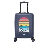 Aérial | Valise Cabine Motif Beach Paradise | Bagage Petit Format 4 Roues Doubles avec décor Original | 55 x 35 x 20 cm | Coloris Bleu Marine