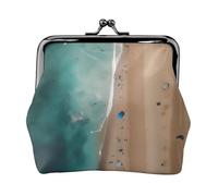Aerial View of The Beach Petit porte-monnaie rectangulaire pour femme avec serrure à baiser, format de poche, mini porte-monnaie pour femme