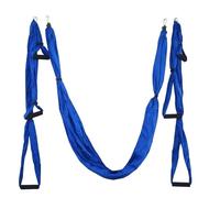 Aerial Yoga HäNgematte Set Balançoire de Yoga aérienne, ensemble complet de hamac de Yoga, Extension de trapèze, antigravité, suspension au plafond, exercices d'inversion de sangle de Yoga(Blue)