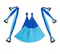 Aerial Yoga HäNgematte Set Hamac de Yoga aérien Anti-gravité, dispositif d'inversion de balançoire, ceinture suspendue, exercices de mise en forme du corps en extérieur et en intérieur(Blue3)