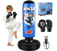 Aerilyo Punching Ball avec Gants de Boxe et Pompe, Sac de Boxe Enfant 168cm | Sac de boxe stable pour enfants, cadeaux pour garçons et filles de 3 à 12 ans pour la pratique du karaté, du taekwondo