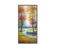 AERK Peinture À Lhuile sur Toile Peinte À La Main, Peint À La Main Extra Large Art Mural Original Forêt Rivière Paysage Cool Peintures Abstrait Moderne sans Cadre Texturé Illustration Décorati