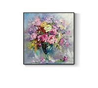 AERK Tableau Peinture Huile sur Toile Abstrait,Original Peint À La Main Cool Peintures Moderne Abstrait Rose Fleur sans Cadre Texturé Oeuvre Extra Large Art Mural pour Salon Chambre Décorations P
