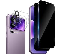 Aerku 2 Pièces Anti-Espion Protecteur D'écran pour Xiaomi Mi 17 Pro Max, Privacy Verre Trempé, 2 Pièces Vitre Écran Arrière et Caméra Protecteur Tout-en-un, Anti-Spy 9H Dureté Protection Film