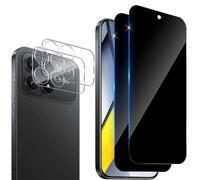 Aerku 2 Pièces Anti-Espion Protecteur D'écran pour Xiaomi Poco F8 Pro, Privacy Verre Trempé Membrane avec 2 Pièces Protecteur d'Objectif de Caméra, Anti-Spy Protection, 9H Dureté Anti-Peeping Film