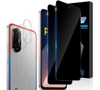 Aerku 2 Pièces Anti-Espion Protecteur D'écran pour Xiaomi Poco M7 4G, Privacy Verre Trempé Membrane avec 2 Pièces Protecteur d'Objectif de Caméra, Anti-Spy Protection, 9H Dureté Anti-Peeping Film