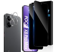 Aerku 2 Pièces Anti-Espion Protecteur D'écran pour Xiaomi Poco X8 Pro Max 5G, Privacy Verre Trempé Membrane avec 2 Pièces Protecteur d'Objectif de Caméra, Anti-Spy Protection, 9H Dureté Film