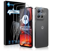 Aerku 2 Pièces Verre Trempé pour Motorola Moto G15 Power avec 2 Pièces Caméra Arrière Objectif Protecteur, Dureté 9H Film Protection écran, Anti Rayures Ultra Résistant Vitre Protection