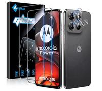 Aerku 2 Pièces Verre Trempé pour Motorola Moto G15 Power avec 2 Pièces Caméra Arrière Objectif Protecteur, Dureté 9H Film Protection écran, Anti Rayures Ultra Résistant Vitre Protection